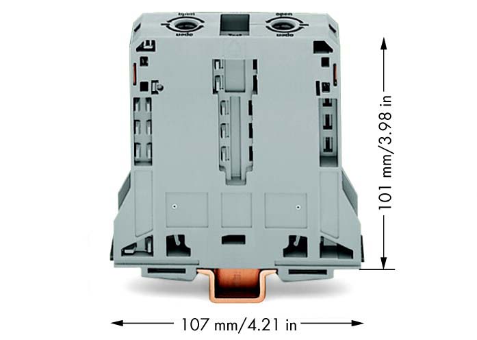 WAGO 285-195 2-Conductor Through Terminal Block – Gray, NEW