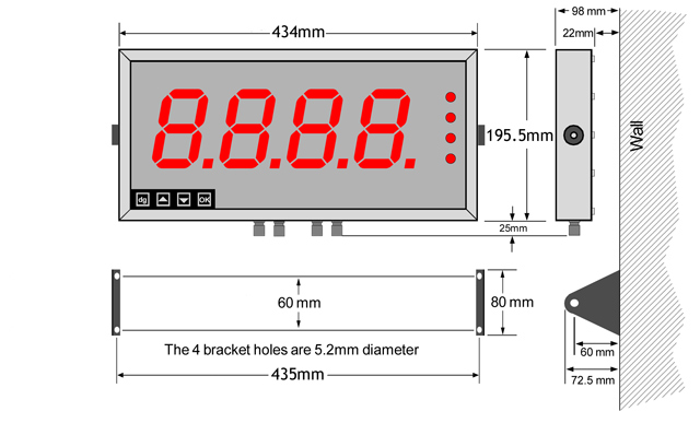Dimensions Wall Mounted